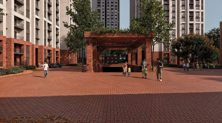 Brigade Belvedere landscaped courtyard at street level